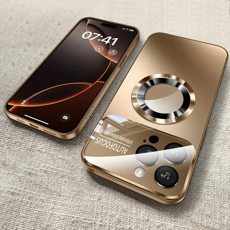 New Titanium Metallic Color Magnetic Phone Case For iPhone 16E 16 15 14 11 13 12 Pro Max Matte Wireless Charging Protect Cover
