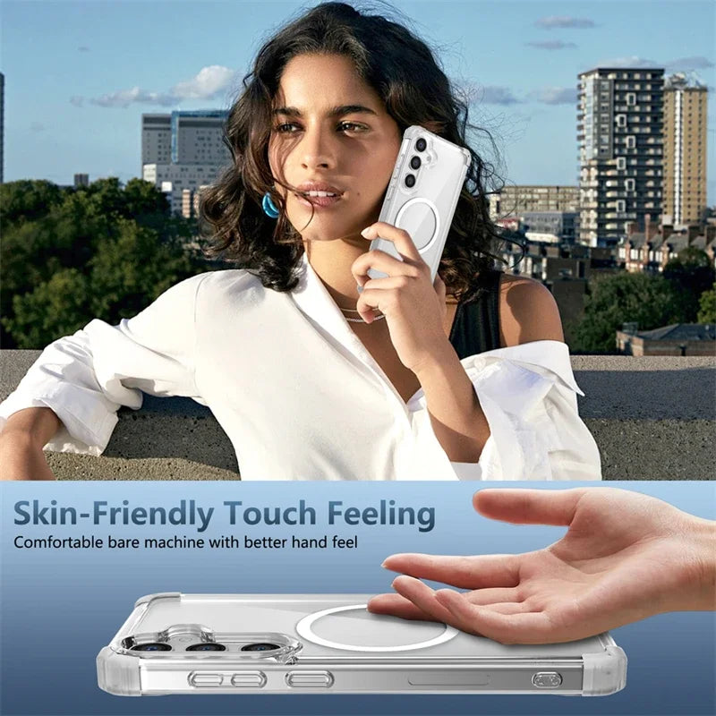 Armor Shockproof Transparent Case For Samsung Galaxy S26 S25 S24 S23 S22 S21 Note 20 Ultra Plus S24FE S25FE For Magsafe Cover