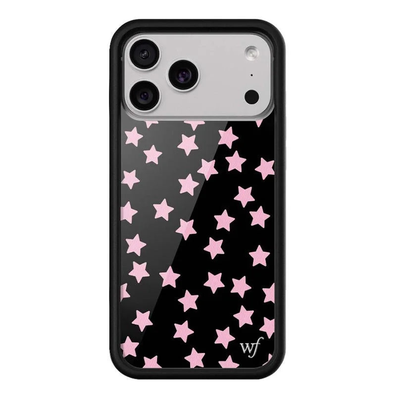 Wildflower ins Super Cute Star Phone Case for iPhone 17 16 15 14 13 12 Pro Max Plus WF Fashion Black Red shockproof Back Cover