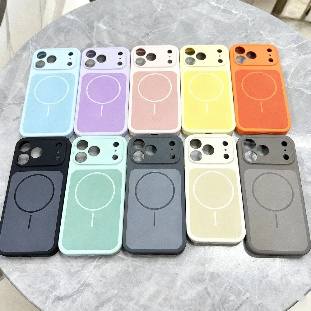 Fashion Soft Liquid Silicone For Magsafe Case For IPhone 17 Pro Max 17Air 17 Shockproof Magnetic Wireless Charge Protect Cover