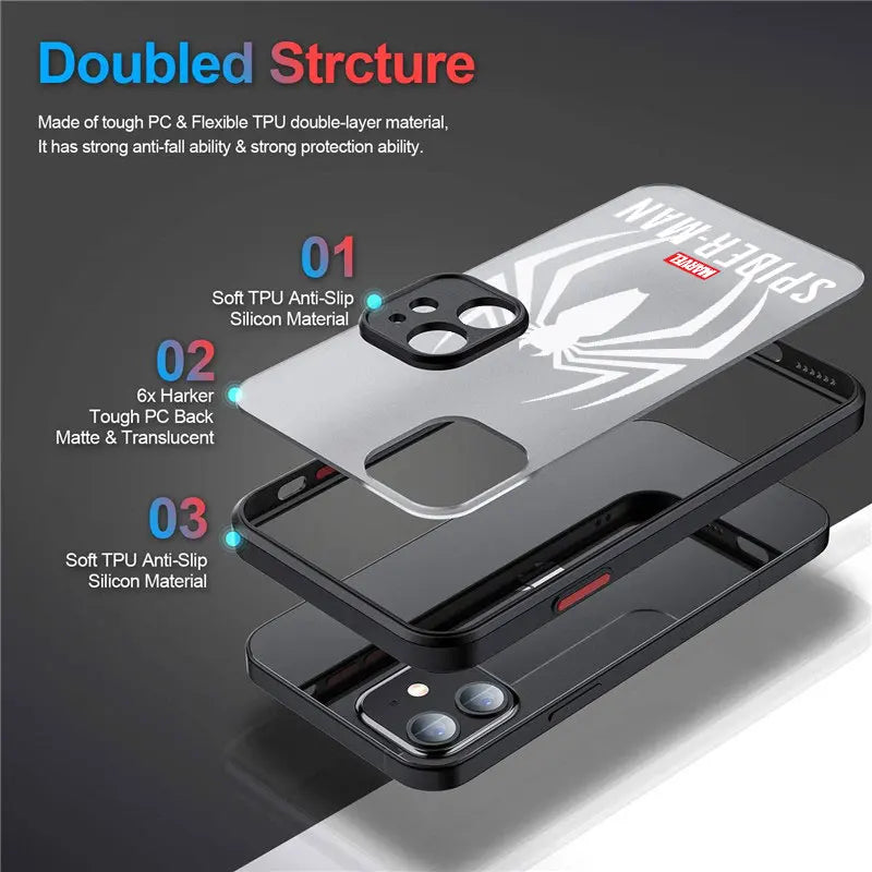 Marvel Hero Spiderman Venom Cool Phone Case For iPhone 17 16 15 Pro Max Case 14 13 12 11 Pro Max 16e 17e Air XR X 7 8 Plus Cover
