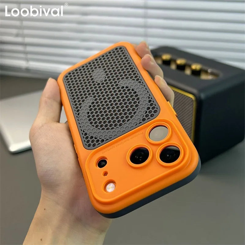 Slim Matte Cooling Skin-friendly for Magsafe Case For iPhone 17 16 15 14 13 12 Pro Max 16 15 14 Plus Mesh Heat Dissipate Cover