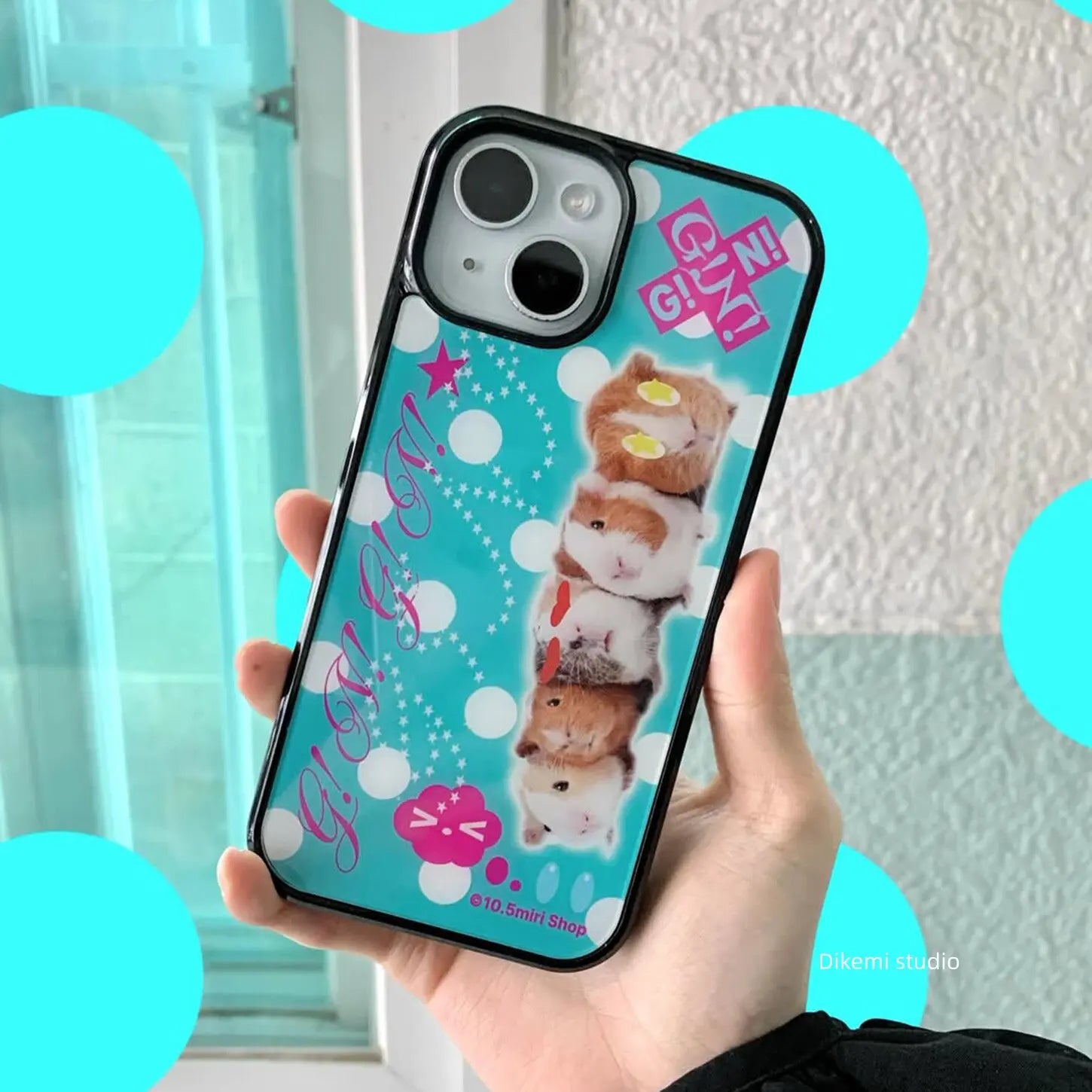Korean White Polka Dots Guinea Pig Phone Case For iPhone 17 Air 16 Pro Max 15 14 Plus 13 12 11 Shockproof Silicone Back Cover