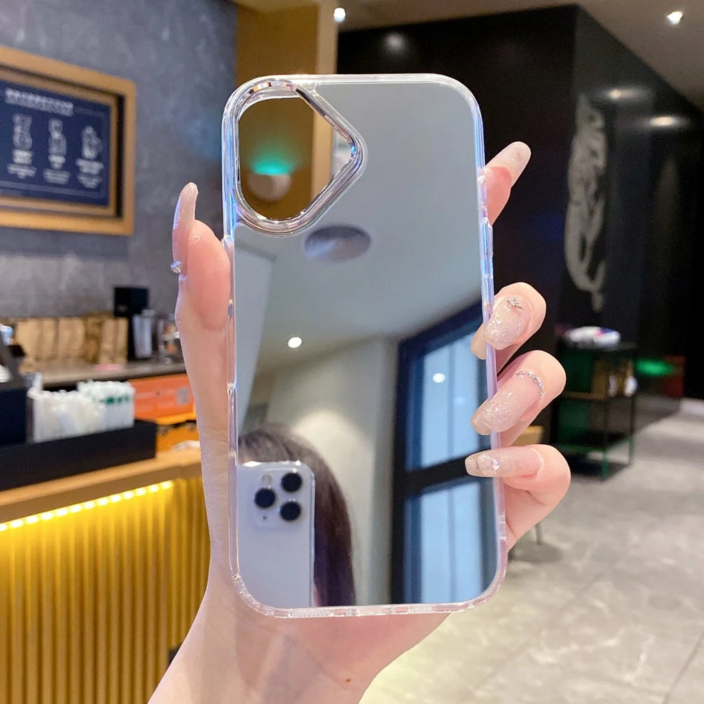 Fashion Plating Makeup Mirror Phone Case For iPhone 17 Air 16 15 14 13 12 Mini 11 Pro XR X XS Max 7 8 Plus SE Shockproof Cover