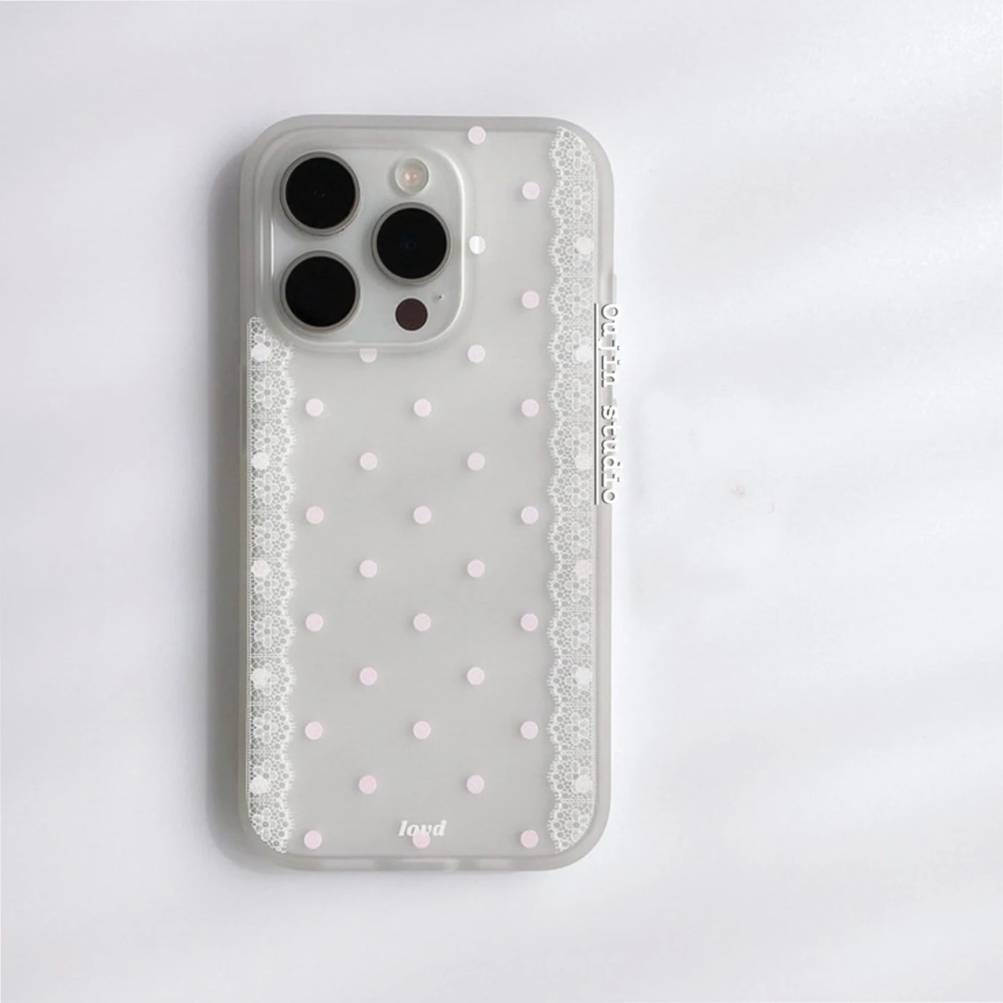 Ins Korean Polka Dots Lace Edge Phone Case For iPhone 17AIR 16 15 14 13 12 11 Pro MAX X XR XS 16e MINI 7 8 Plus Y2K Simple Cover