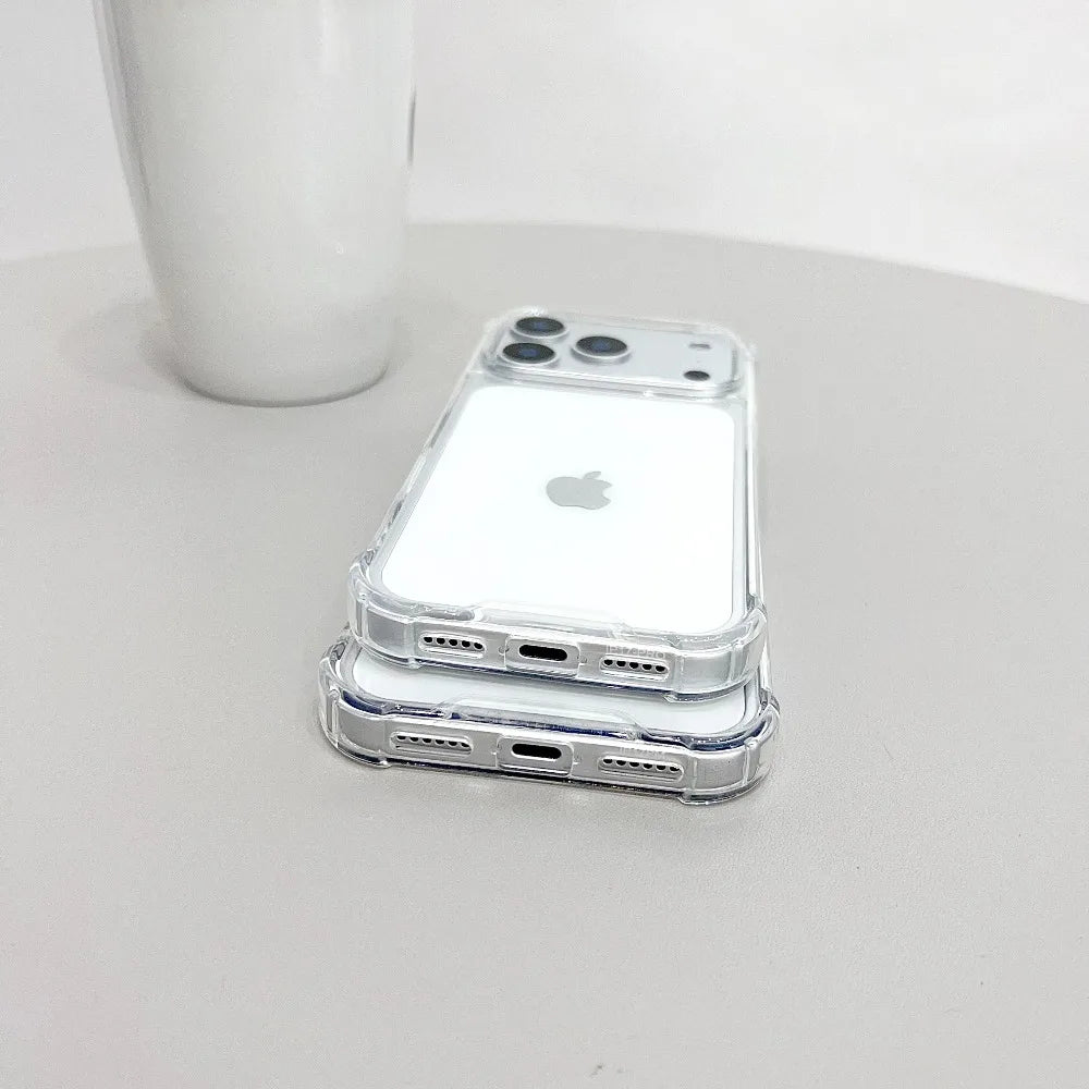 Airbag Anti Fall Crystal Phone Case for iPhone 17 Pro Max 17 Pro 17 Air 16  15 14 13 12 11 XR XS 7 8 Plus Back Slim Back Cover
