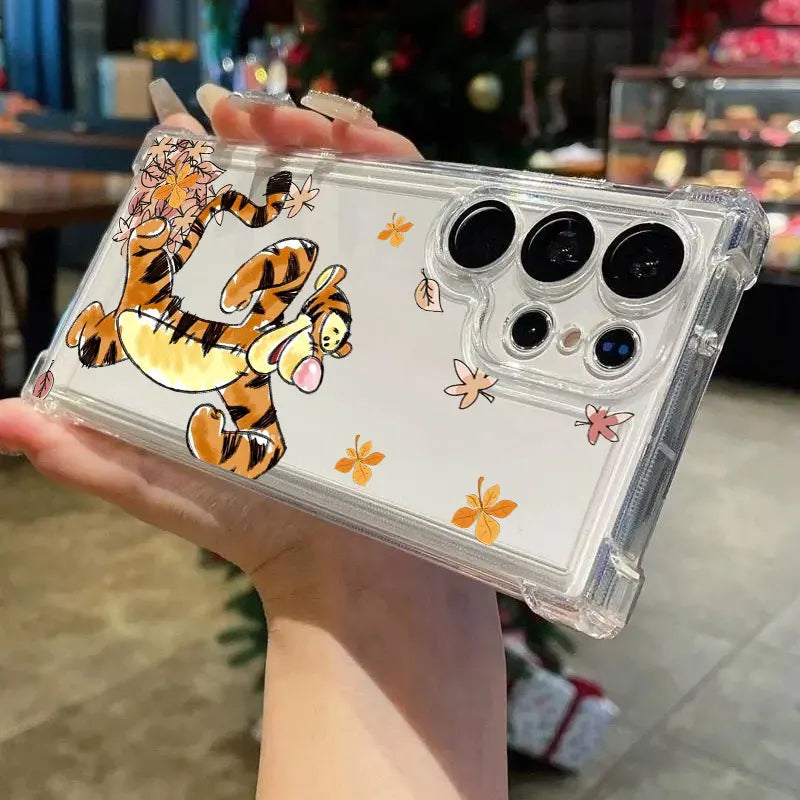 Winnie Pooh Eeyore Tigger Piglet Clear Phone Case For Samsung Galaxy S26 S25 S24 Ultra S23 S22 Plus S21 S20 FE 5G Silicone Cover