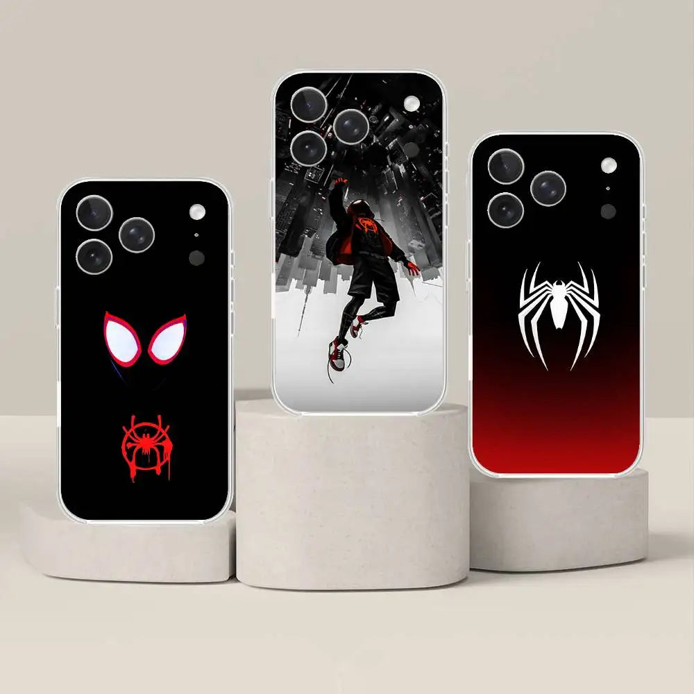 Classic-S-Spider-Man-S Phone Case For IPhone 17 16 15 14 Plus 13 12 11 Pro Max Phone Back Cover Transparent Shockproof Cover