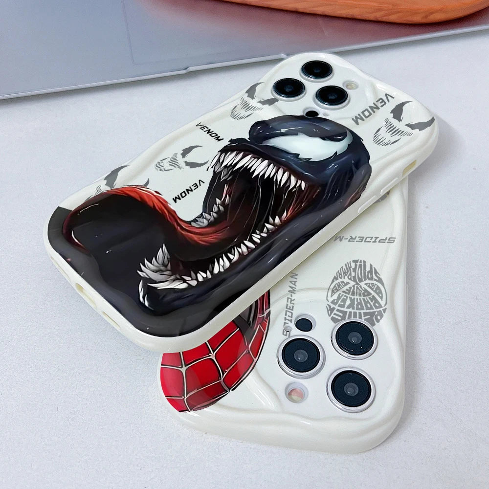 Black Venoms Spiders Men Phone Case for Motorola Moto G84 G75 G60 G54 G53 G52 G35 G34 G24 G22 Edge 50 E22 E14 5G 3D Wave Capa