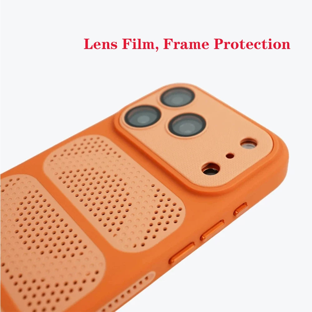 For Magsafe Breathable Heat Dissipation Magnetic Phone Case For iPhone 12 13 17 Pro Max 14 15 16 Plus Lens Film Protect Cover