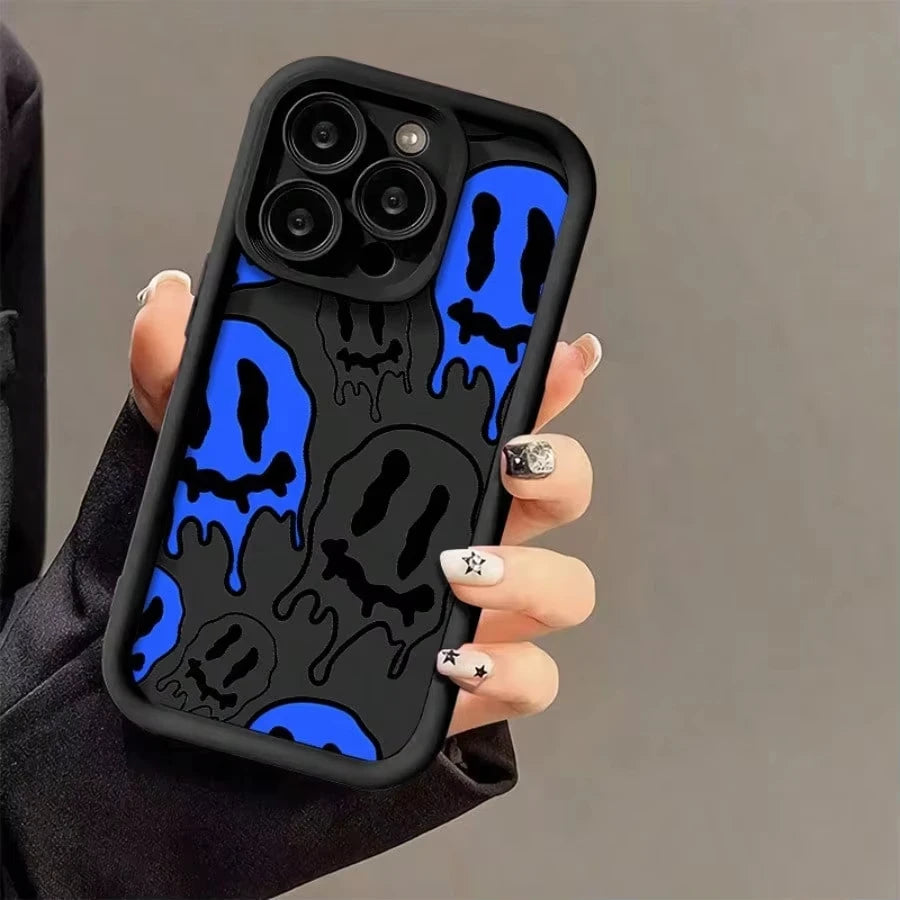 Funny Ghost Face Pattern Soft TPU Phone Case for iPhone 17 Air 16 15 14 Pro Max Plus 13 12 Mini 8 7 X Xs Back Cover