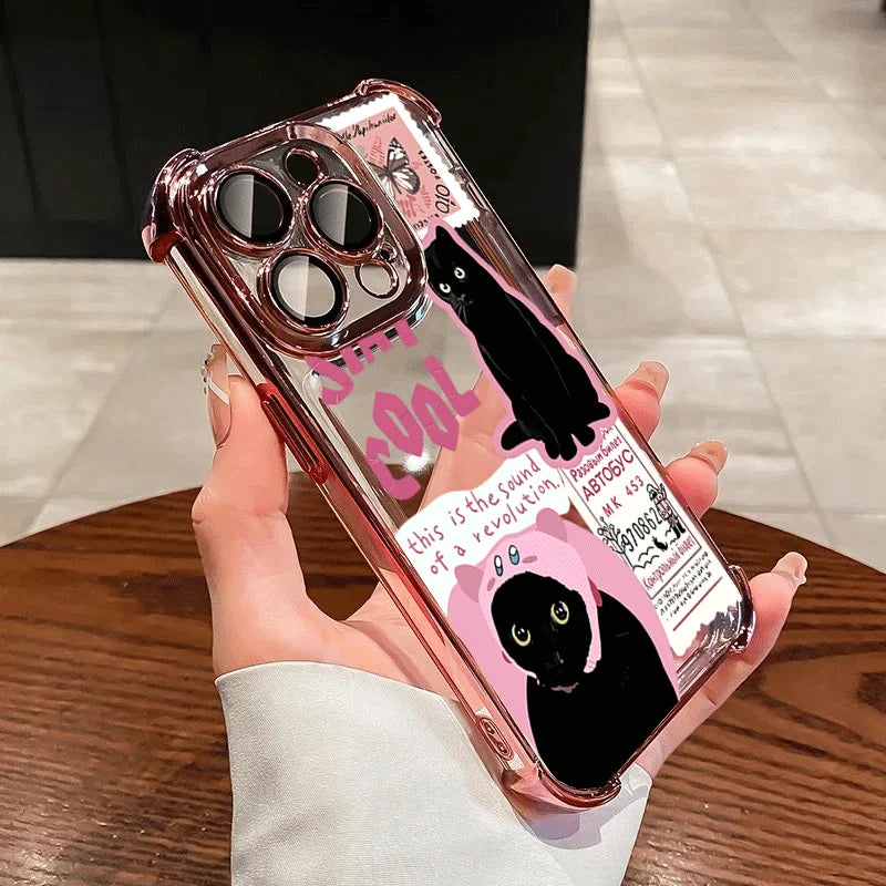 Working Cute Black Cat Case For OPPO Realme 15 15T 14 13 Pro C85 Pro C71 C75 C53 C55 C33 C35 C15 5G Shockproof Phone Casing