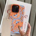 Orange Crab Wave Line Phone Case For iPhone 17 Pro Max 16 15 14 13 12 11 Pro 14 15 Plus 17Air Shockproof Silicone Soft Cover