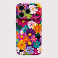 Phone Case For iPhone 17 16 15 14 13 12 11 Pro Max Air 16e 7 8 Plus XS Max X XR Colorful Retro Floral Hard PC Bumper Cover