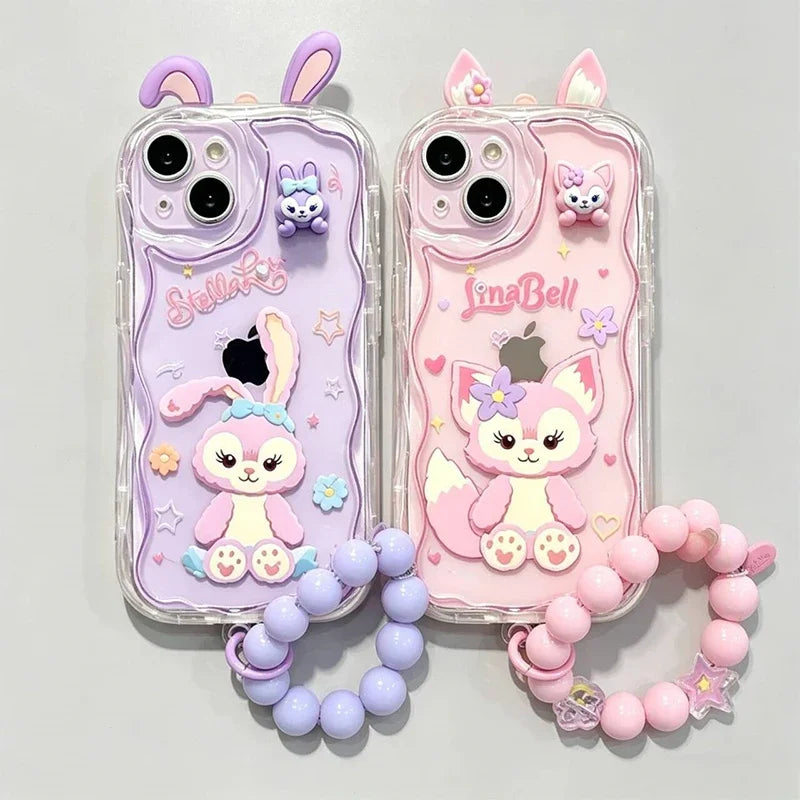 3D Ears Disney LinaBell StellaLou Chain Cover For OPPO Realme C85 Pro C83 C65 C67 16 15 14 13 Pro C55 C35 C71 C65 C63 5G Case