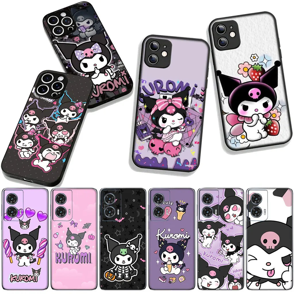 Cover for Samsung Galaxy A36 A17 A26 A07 A35 A54 A53 A13 A33 A34 S8 S9 S20 S21 FE S10 Plus Phone Case Wallpaper Kuromi Lovely