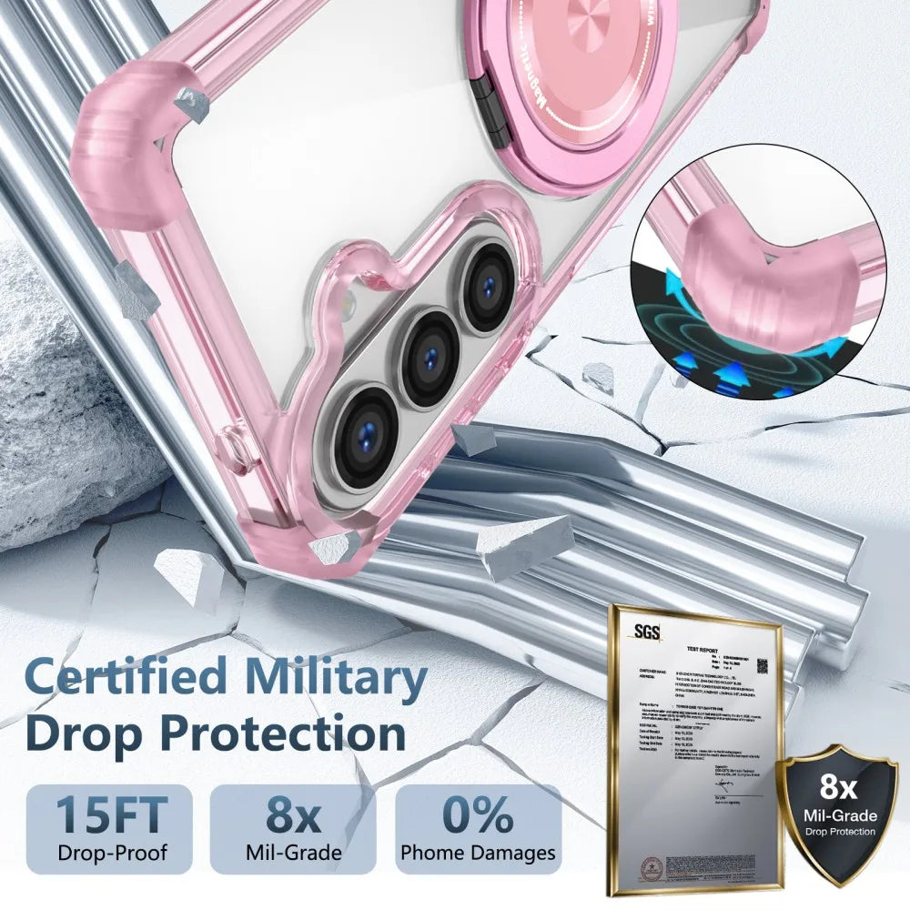 Rotating Magnetic Folding Stand Case For Samsung S26 Ultra Plus S25 S24 S23 S22 S21 Ultra S25FE S25 Edge Armor Shockproof Cover