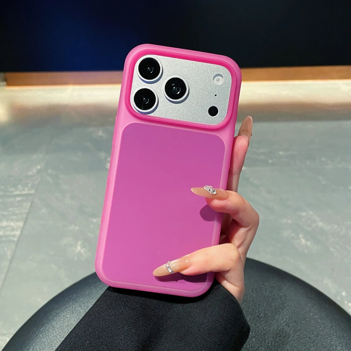 2in1 Cute Jelly Silicone Shockproof Phone Case For Apple iPhone 17 16 15 Pro Max Solid Color Ice Mist Non-Slip Shockproof Cover