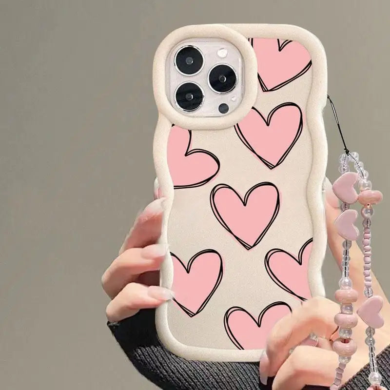 3D Love Heart Chain Case For infinix Note 40 pro 30 SMART 4 5 6 7 8 Plus HD Tecno Spark 20 20C 10C 10 ZERO30 4G cover