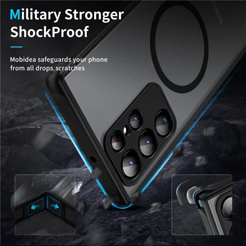 Suitable for Samsung S25 S24 S23 S22 Magnetic Mobile Phone Cases A52 A53 A73 Matte Anti-fall Protective Samsung S25 Ultra Case