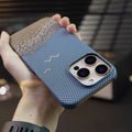 New Luxury Carbon Fiber Plastic Matte Case For iPhone 17 Air 16 15 Plus 14 13 12 11 Pro Max 16E Slim Borderless Cooling Cover