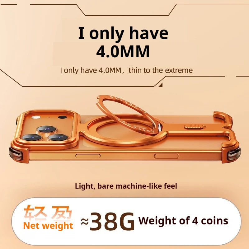 Eary for iPhone 17 Pro Max 17 Pro Phone Case Magnetic 360°Rotation Stand Frameless Shell for Magsafe Shockproof Protector Cover
