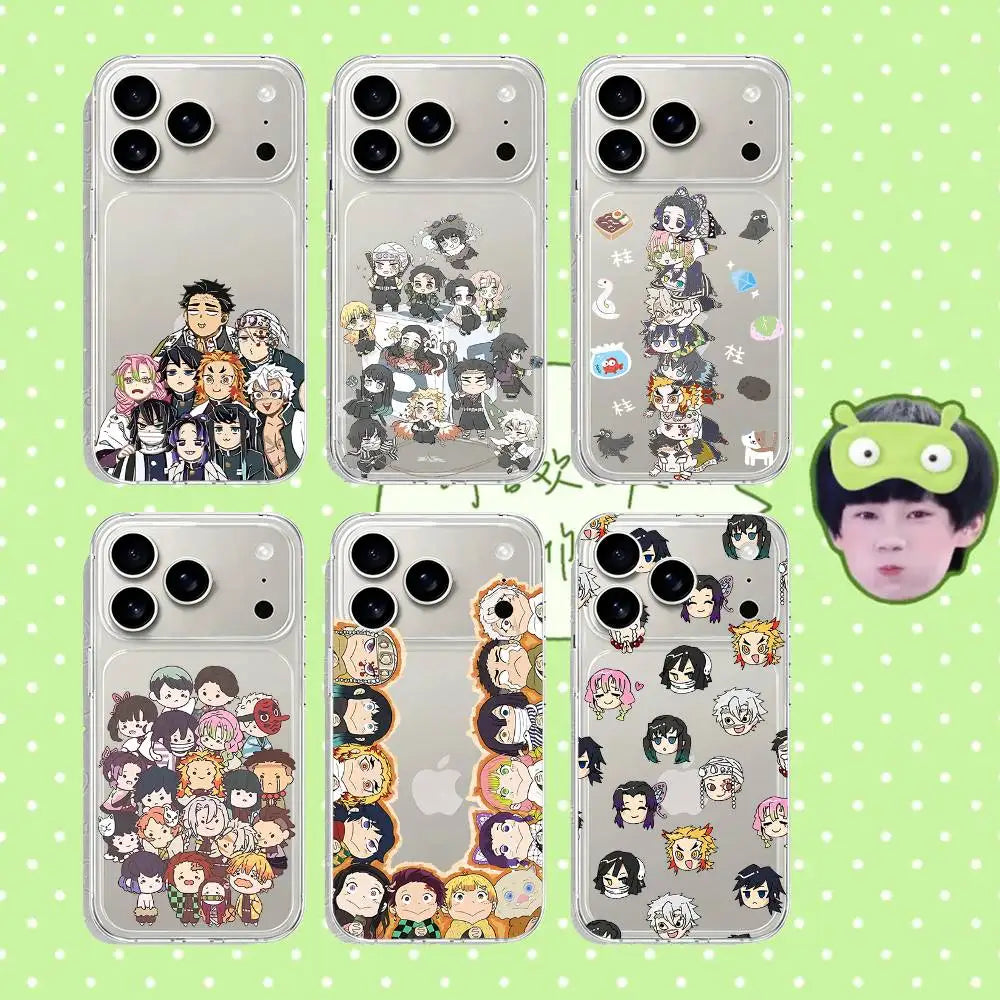 D-Demon Slayers Phone Case For IPhone 17 16 15 14 Plus 13 12 11 Pro Max Phone Back Cover Transparent Shockproof Cover