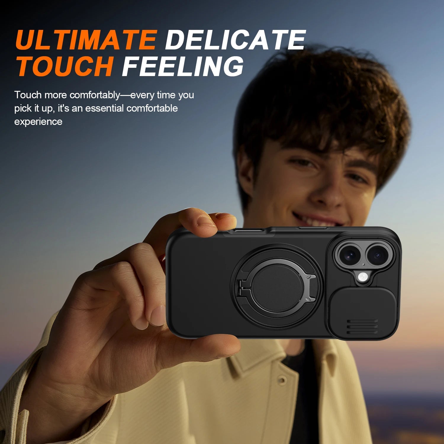 Shockproof Dual Layer Stand Holder Case for Iphone 17 Pro Max 16 Pro Iphone17 Iphone16 Armor Accessories Back Cover