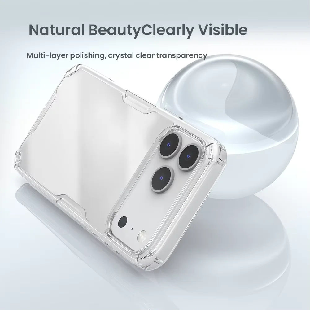 For iPhone 17 Pro Max 17 Air 17Pro Hardness Nillkin PC+TPU Hybrid 360° Protection Airbags Anti-Scratch Transparent Phone Cover