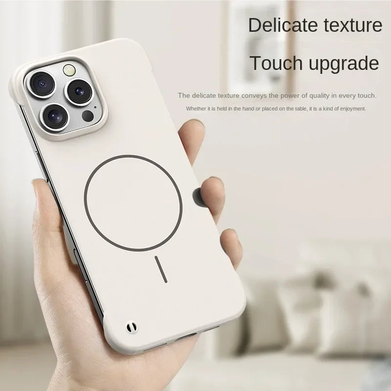 Ultra Thin Hard PC Matte Frameless Cooling Case For iPhone 16E 16 15 14 13 17 Pro Max Plus For Magsafe Magnetic Shockproof Cover