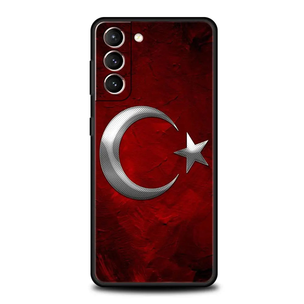 Phone Case Cover for Samsung Galaxy S26 S25 S24 S23 S22 S20 S21 FE Ultra S25Edge Plus 5G Soft TPU Capas Turkey Flag Fundas Bags