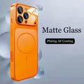 Luxurious solid color frosted glass mirror frame with high aesthetic appealPCHard back coveriPhone 17 16 15 14 13 Pro Max 17AirT