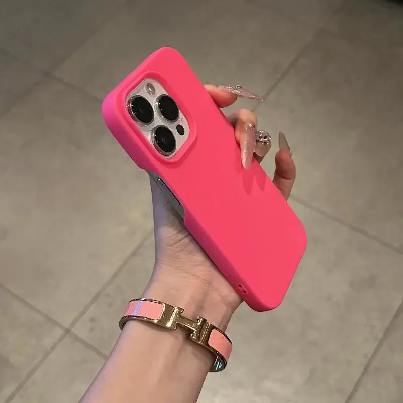 New Matte Solid Color Half Wrap Phone Case For iPhone 17 16 15 14 13 12 11 Pro MAX Plus 16e 17air XR XS MINI Colorful Soft Cover