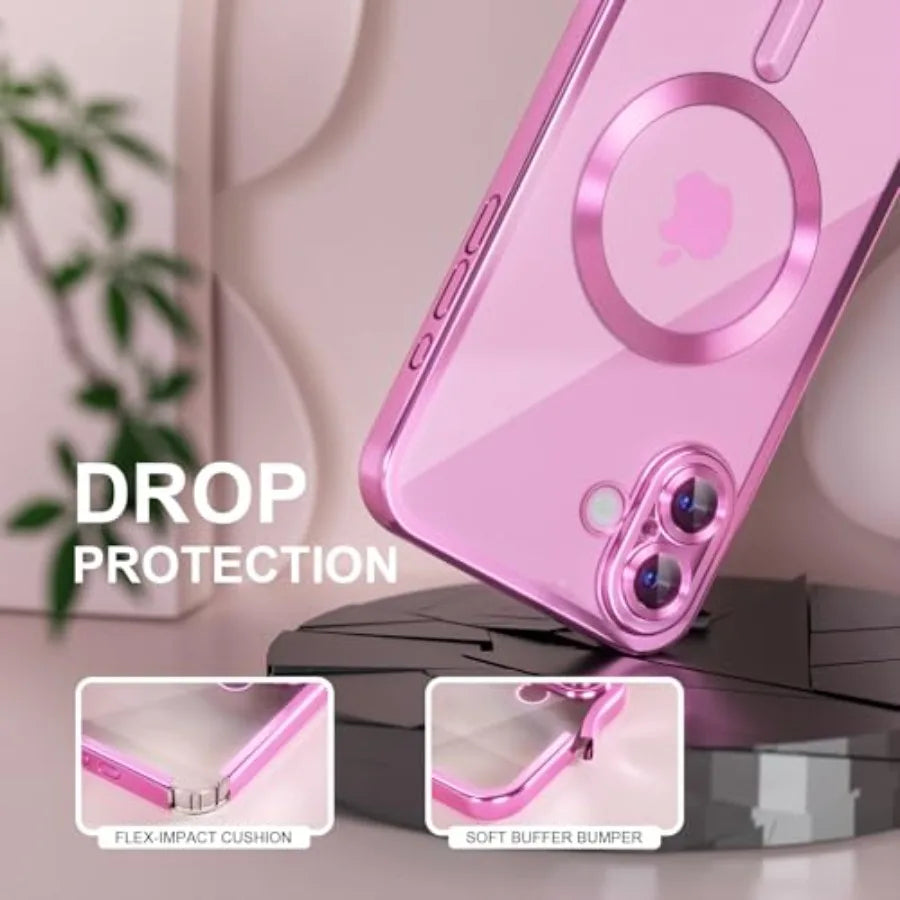 Magnetic for iPhone 16 Case Compatible with MagSafe [Never Yellowing] [Military Grade Drop Protection] Full Camera Lens Protect