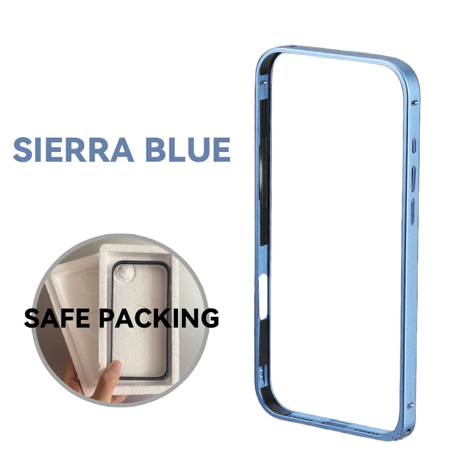 17pro Light Aluminum Metal Bumper Case Orange For iPhone 12 13 14 Plus 15 16 17 Pro Max Ultra Thin Alloy Back Frame Accessories