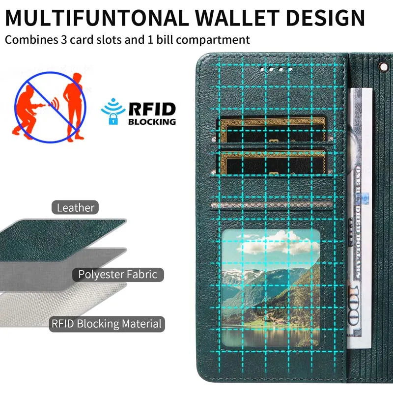 Leather Case For Honor X8C X7C X8B X7B X8A X7A X8D X7D X7 d X8 c HonorX8C Cover Flip Wallet RFID Blocking Anti-Theft Book Coque