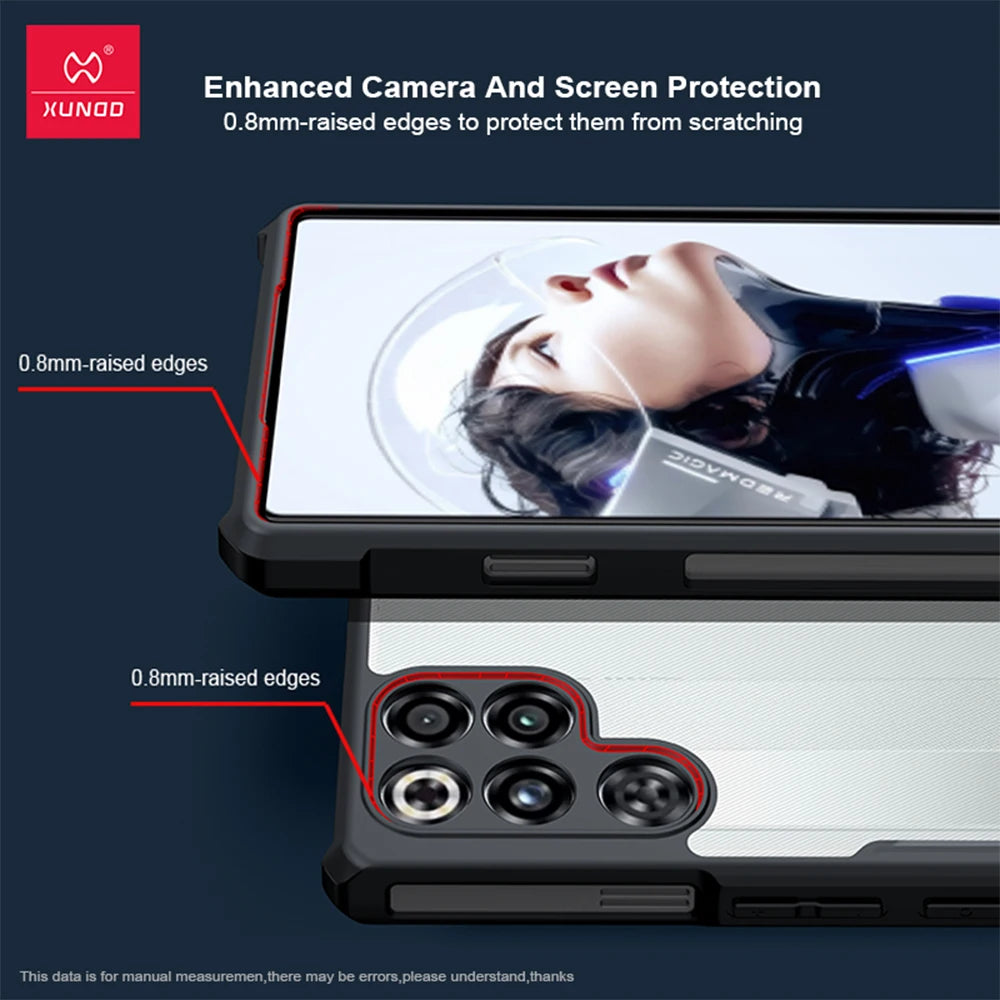 Xundd Magnetic Holder Case for Nubia Red Magic 11 Pro Plus 11 Air /9 10 Pro Plus, Airbag Anti-Fall Protection, Camera Protect