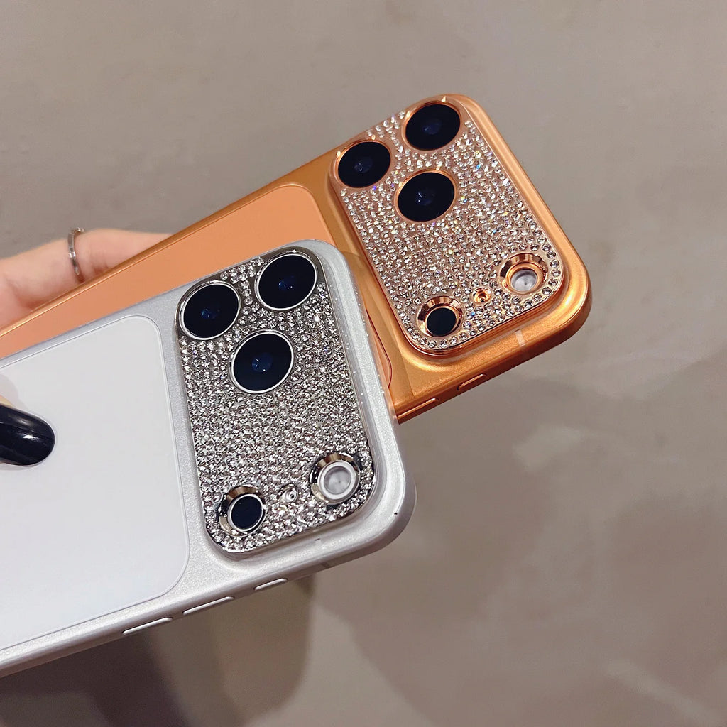 1Pcs Bling Diamond Camera Lens Protector Case For IPhone 17 Pro 16 17 14 13 promaxAir Rhinestone Glitter Metal Screen Protectors