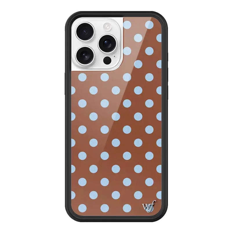 Wildflower Luxury Polka Dots Phone Case for iPhone 17 16 15 14 13 12 Pro Max Plus Fashion Wave point WF Cute Cartoon Back Cover