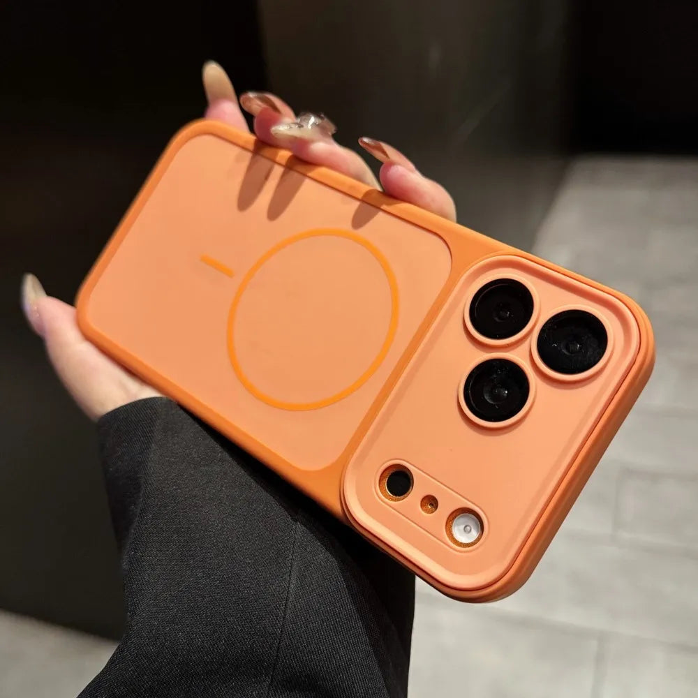 Rugged Armor Bumper Shockproof Matte Case for iPhone 17 16 15 14 Plus 13 Pro Max For Magsafe Magnetic Capa Lens Protection Cover