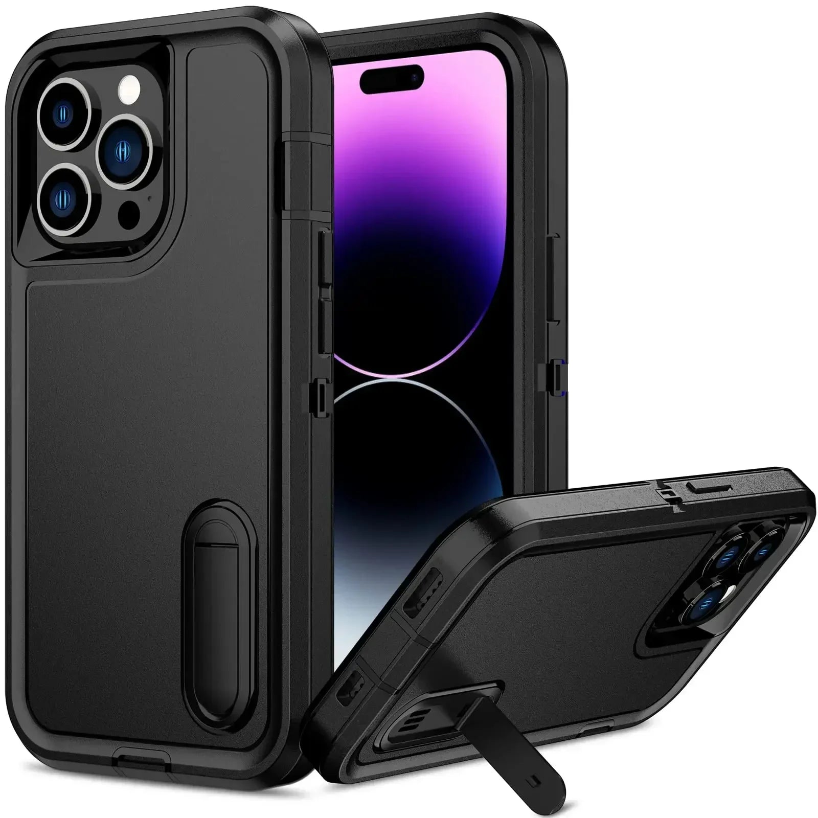 Case For iPhone 16 11 13 12 14 15 Pro Max XS XR 8 Plus Heavy Duty Shockproof Anti-Scratch Rugged Protective with Kickstand Cover