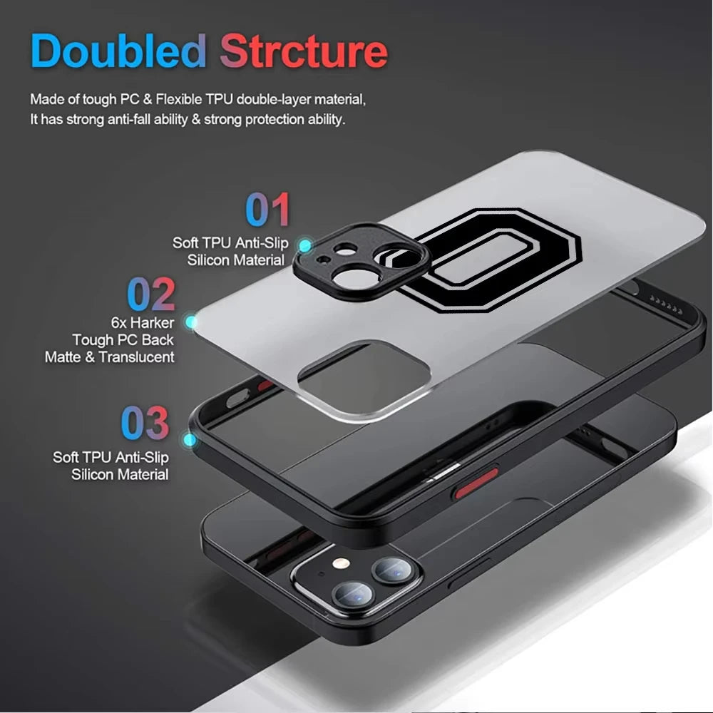 Case for iPhone 17 16 15 14 13 12 11 Pro Max X XS Max XR 17 Air Matte Cover Football Star Numbers Line Back Luxury