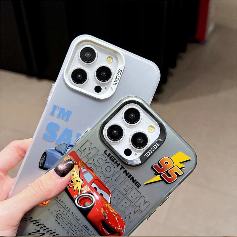 Lightning McQueen and Sally Plating Phone Case for Samsung Galaxy A16 A06 A25 A05 A05S A54 A34 A24 A14 A52 A32 A52S A22 A17 A07