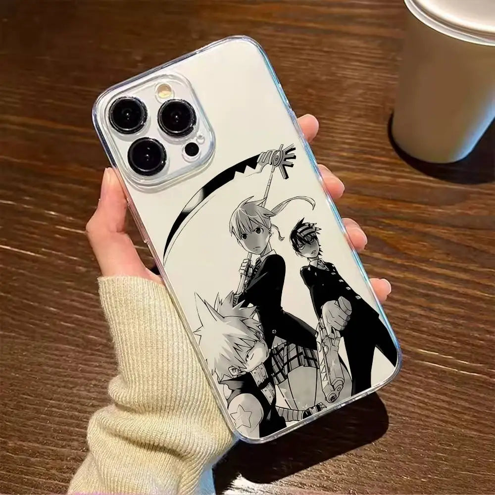 SOUL EATER JP Manga Anime  For iPhone 17 16 15 14 13 12 11 Mini Pro Max Plus Transparent Phone Case