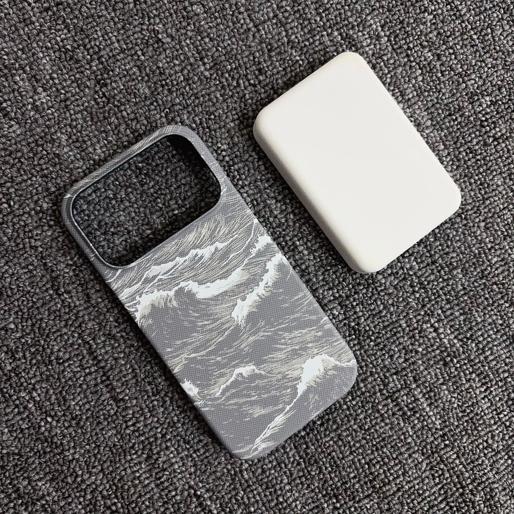 Frameless Ultra Thin Carbon Fiber Magnetic Case For iPhone Air 17 12 13 14 15 16 Pro Max Plus Kevlar Texture Matte PC Hard Cover