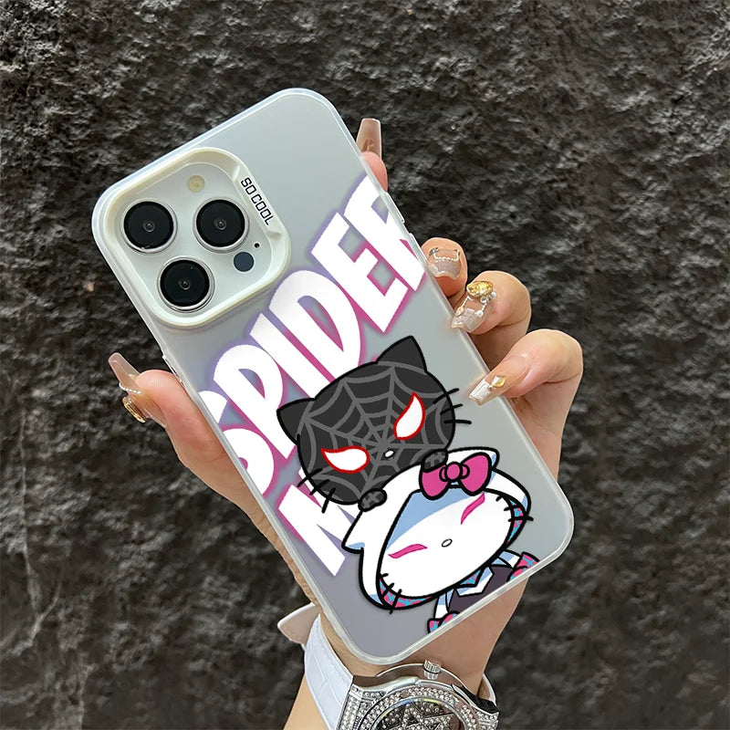 Cute Hello Kitty Spider-Man Phone Case for Samsung Galaxy A16 A06 A35 A55 A25 A05S A15 A56 A54 A36 A34 A24 A26 A14 A05 A04 4G 5G
