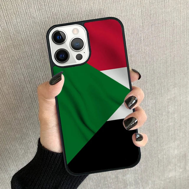 Sudan Flag Phone Case For iPhone 17 Air 15 16 11 12 13 14 Pro Max Cover For iPhone 17 Air Max Plus coque Fundas Shell