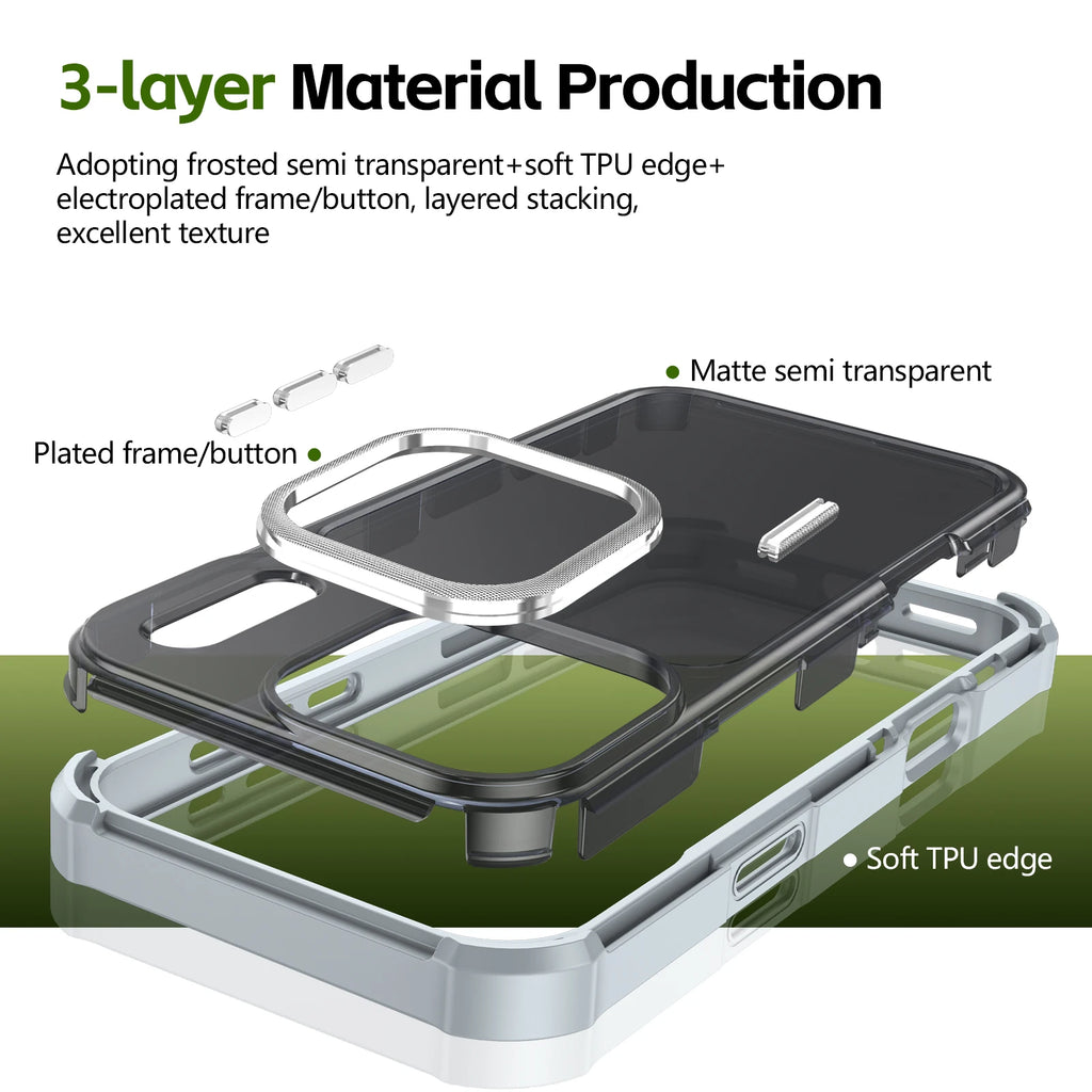 Clear AG Matte Armor Magnetic Case For iPhone 17 Air 17e 16 16e 15 14 13 12 11 Pro Max Plus For Magsafe Wireless Charging Cover
