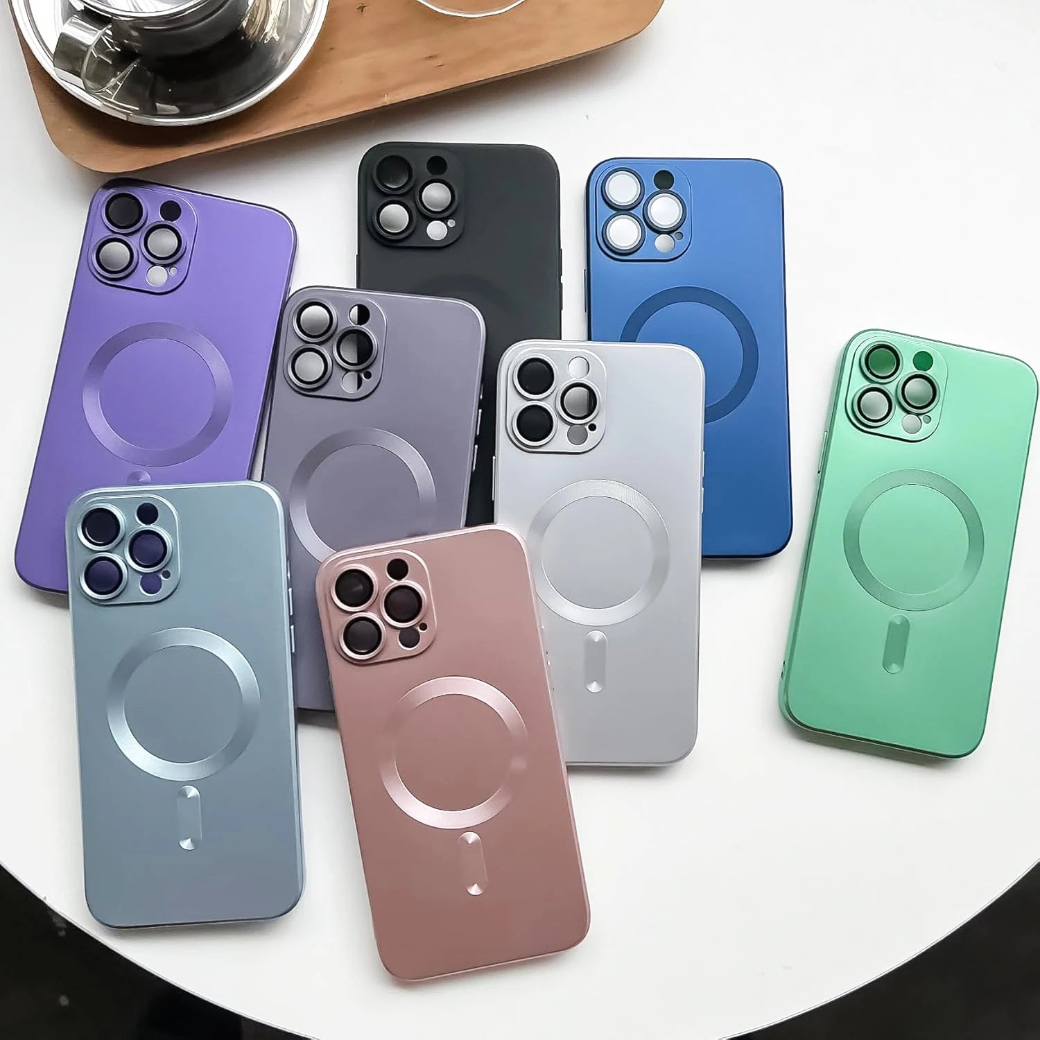 Matte Magnetic For Magsafe Silicone Phone Case For iPhone 17 16 E 15 14 13 12 11 Pro Max Plus Air Soft Metal Luster Cover funda