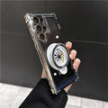 Shockproof Airbags Armor Magnetic Transparent Case for Samsung Galaxy S25 S24 Ultra S23 Fe S22 Plus A54 A15 A25 A35 A55 A53 5G